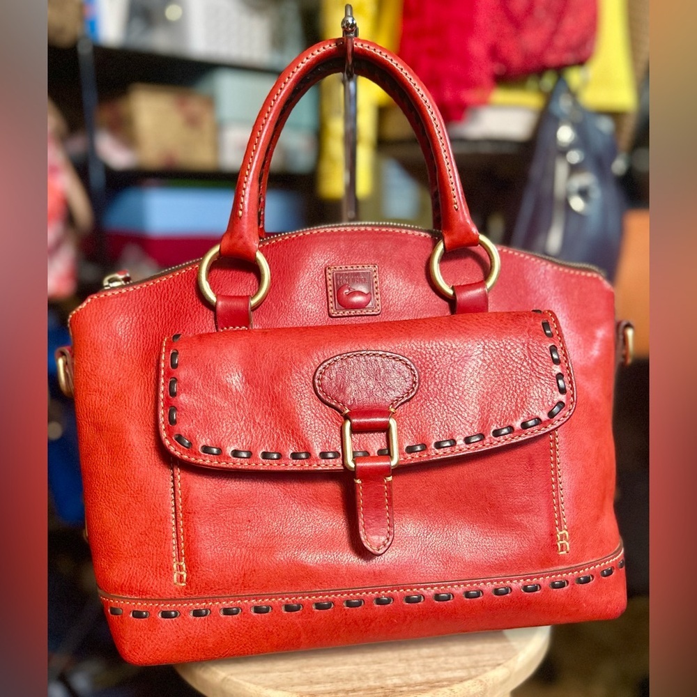 Dooney & Bourke Red Florentine Pocket Satchel Handbag​